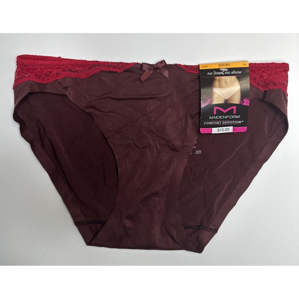 Maidenform Comfort Devotion Panties 40046 Size 5/Small Plum/Red